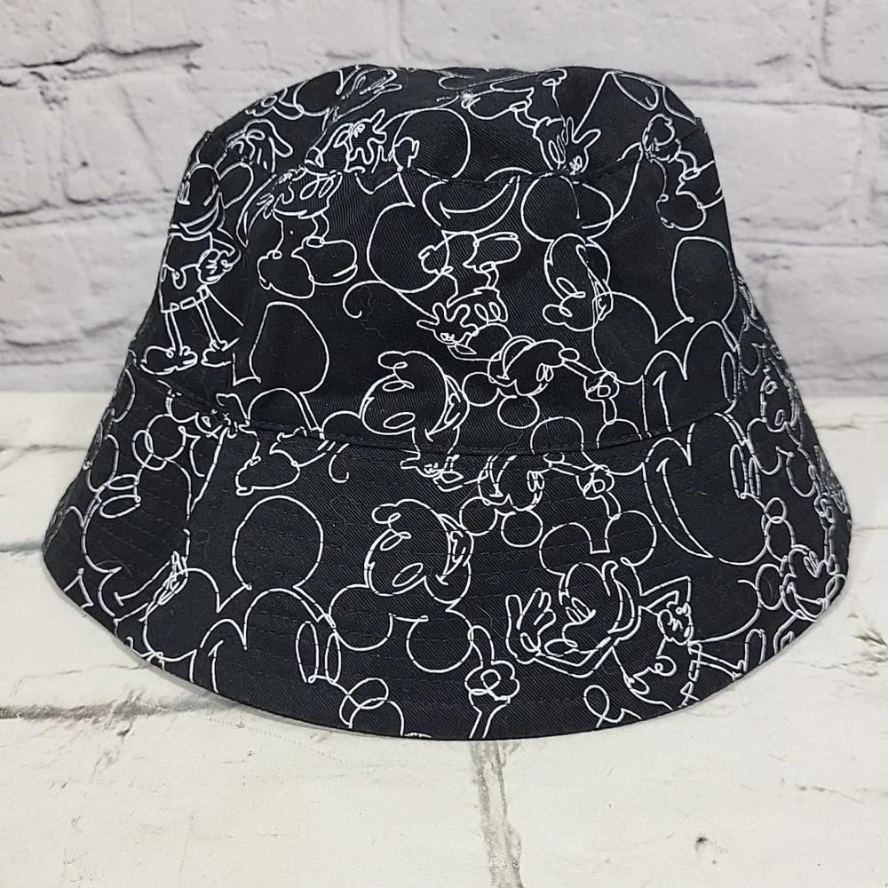 Disney Parks Mickey Mouse Allover Reversible Black‎ Youth Bucket Hat